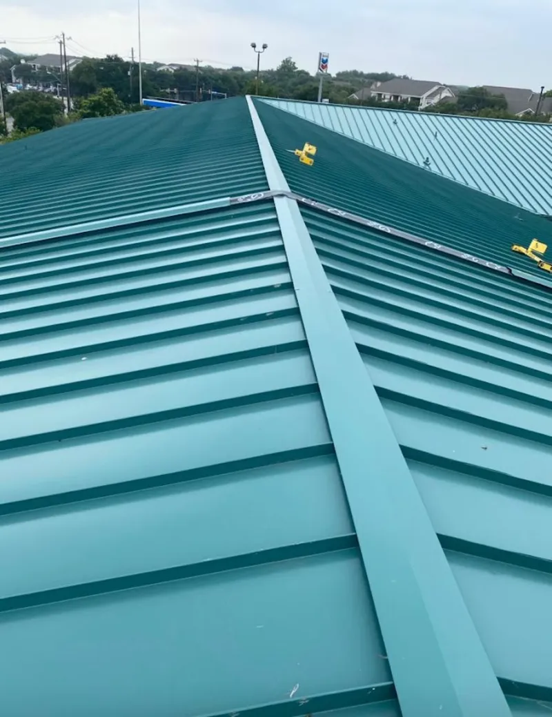 Green commercial metal roof ridge and valley for Metal Roof Repair in South Williamsport
